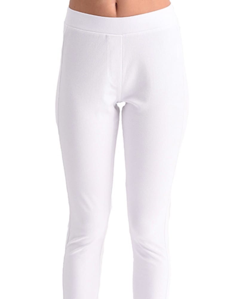 Front of a model wearing a size XXL High Rise Jegging In White in White by ANGEL. | dia_product_style_image_id:354327